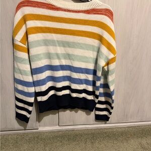 Colorful Striped Crew Neck Sweater